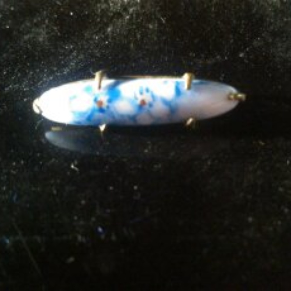 Very old  hand painted porclein bar pin